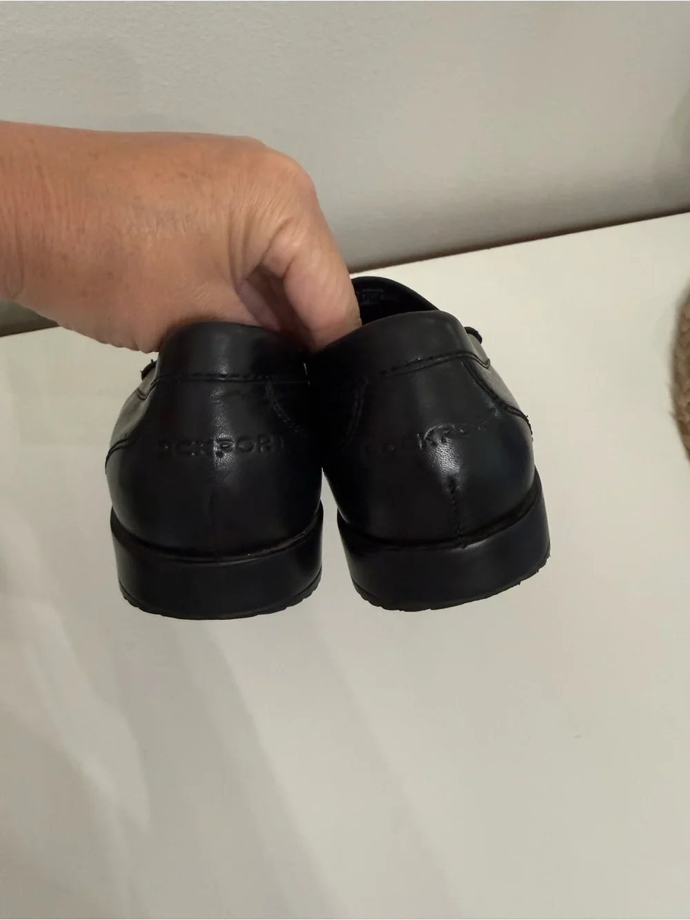Rockport Walkability Dress Shoes Black Leather Loafers Men’s 8.5 Comfort Slip On